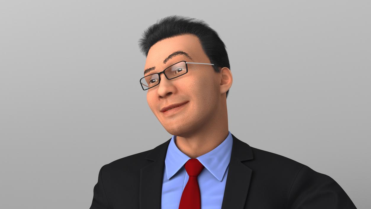 3D Asian Business Leader Rigged model