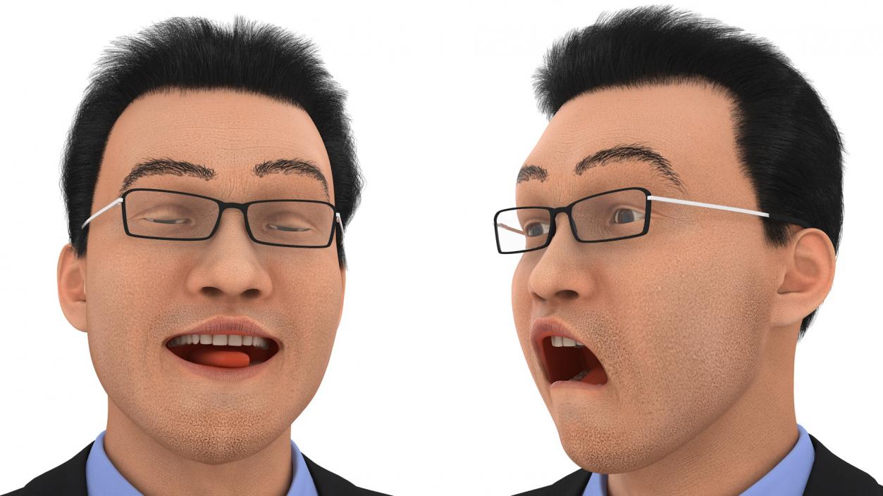 3D Asian Business Leader Rigged model