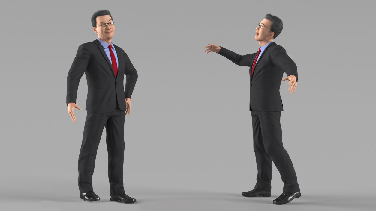 3D Asian Business Leader Rigged model