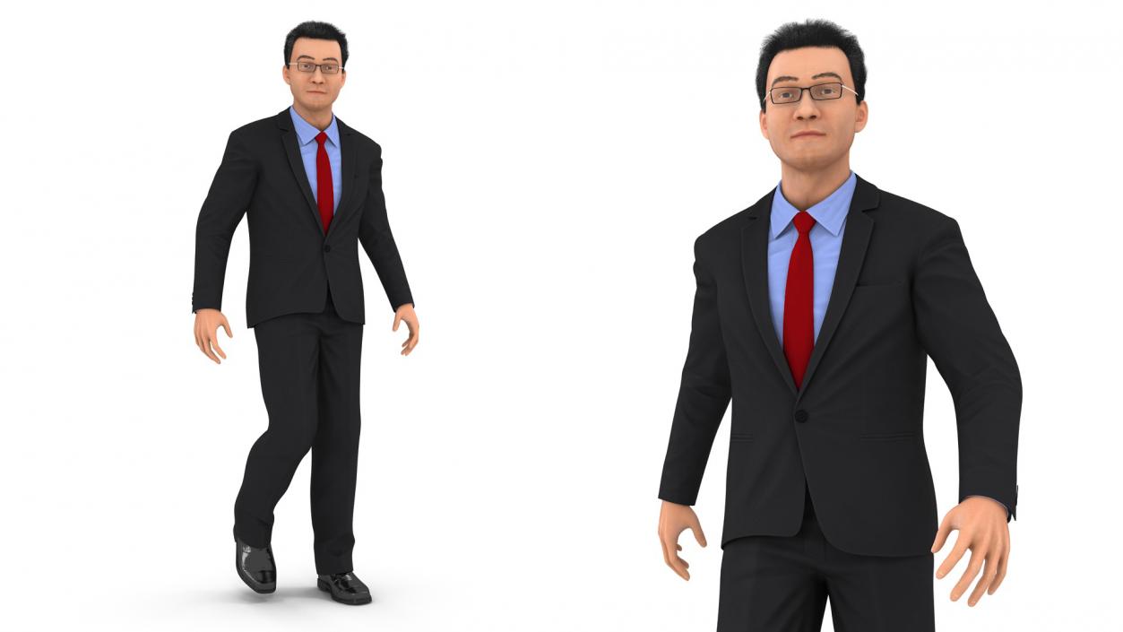 3D Asian Business Leader Rigged model