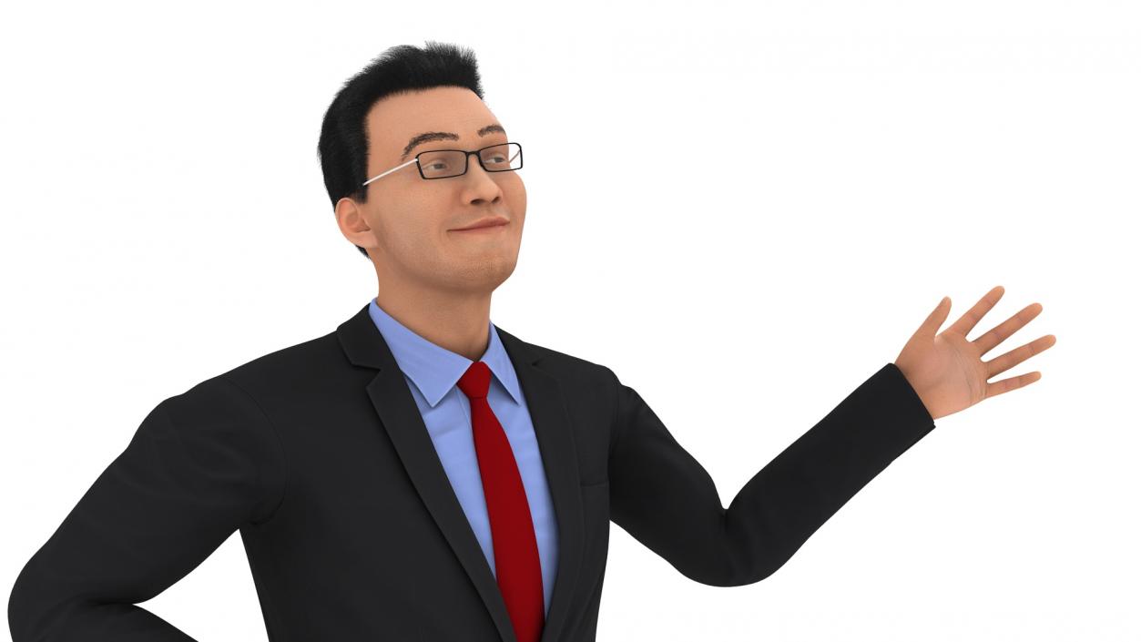 3D Asian Business Leader Rigged model