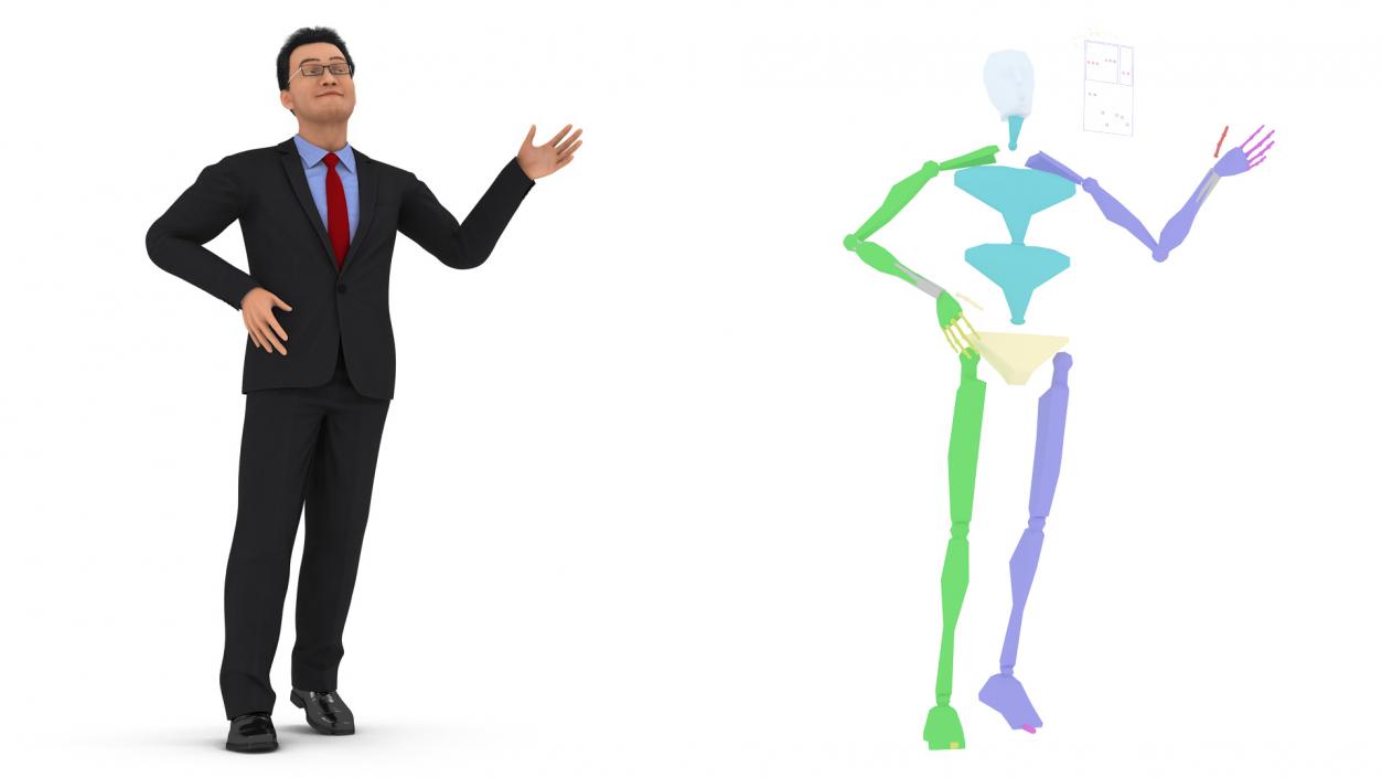 3D Asian Business Leader Rigged model