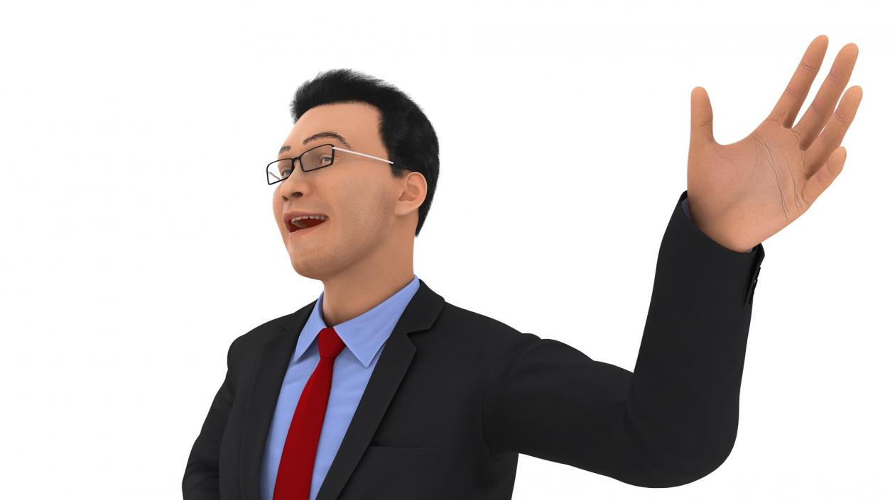 3D Asian Business Leader Rigged model