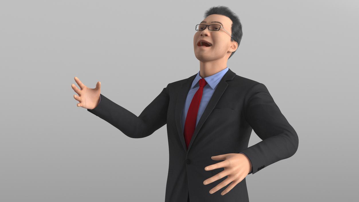 3D Asian Business Leader Rigged model