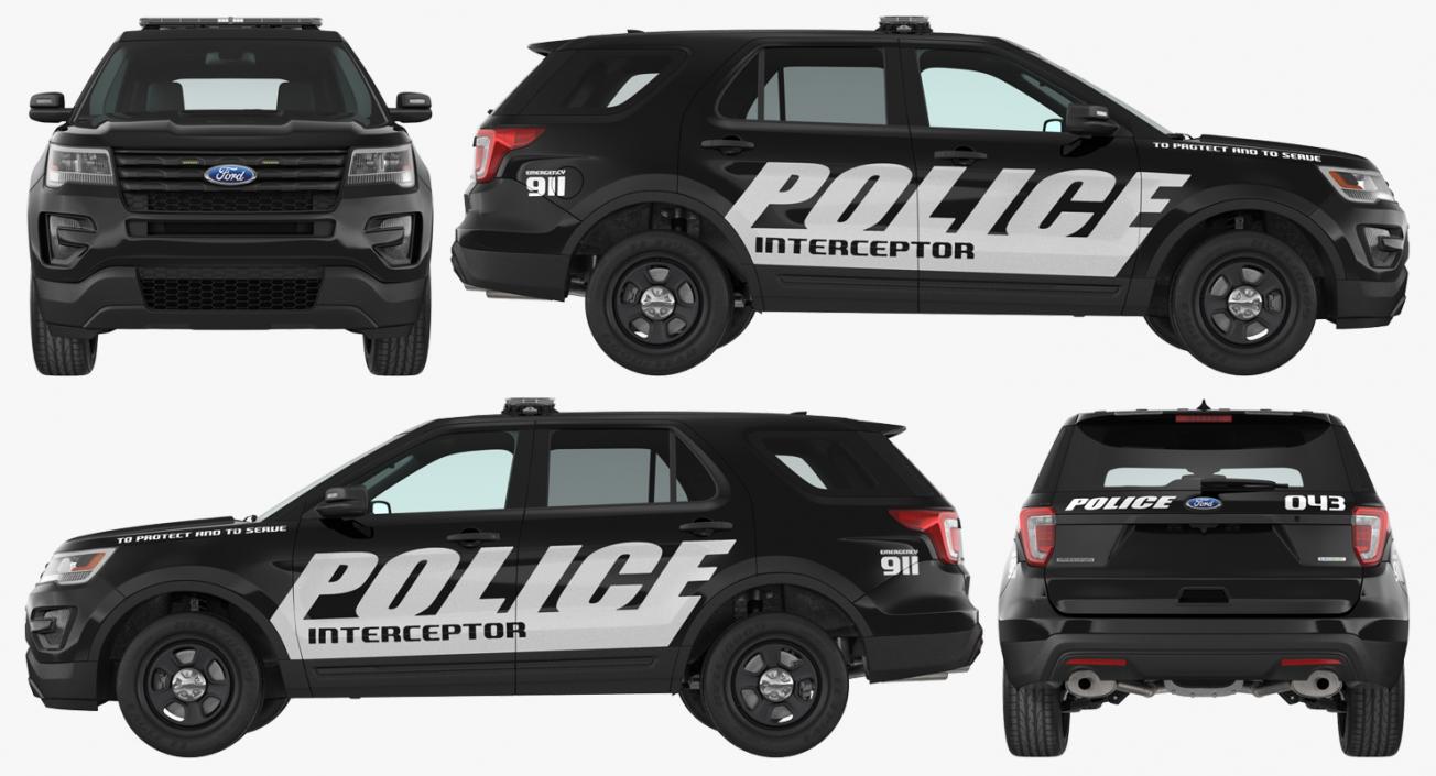 3D Ford Police Interceptor Unit 2016 model