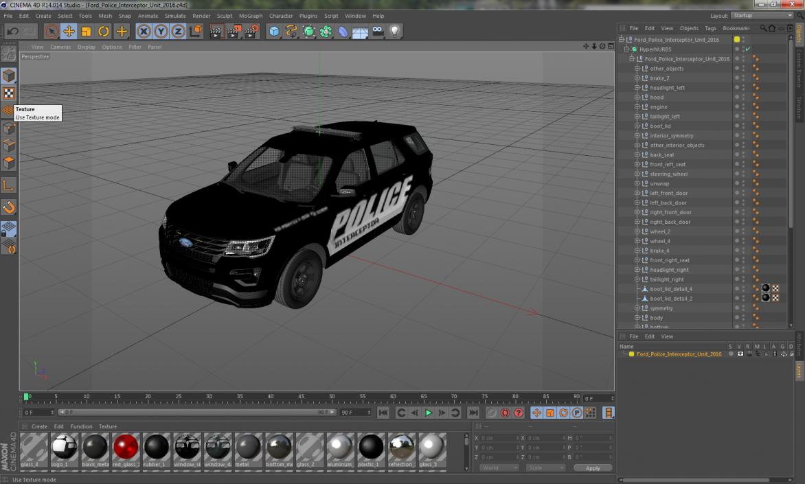 3D Ford Police Interceptor Unit 2016 model