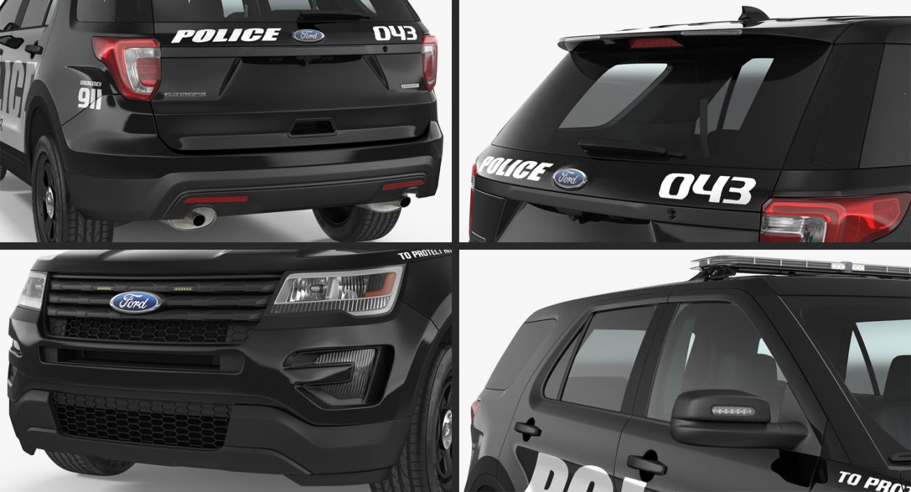 3D Ford Police Interceptor Unit 2016 model