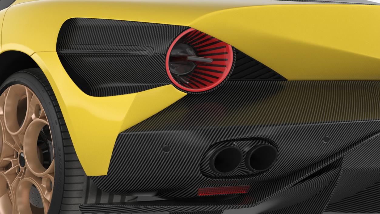 3D Luxury Sports Coupe Concept Yellow 2