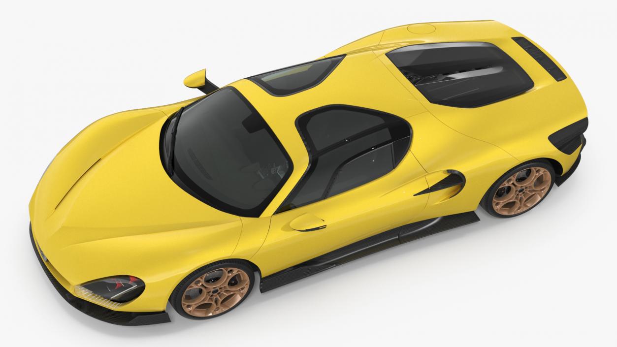 3D Luxury Sports Coupe Concept Yellow 2