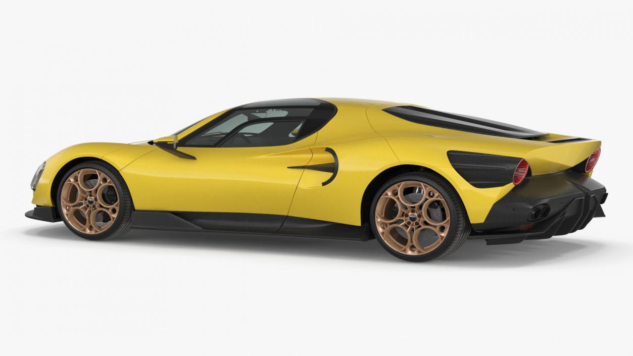 3D Luxury Sports Coupe Concept Yellow 2