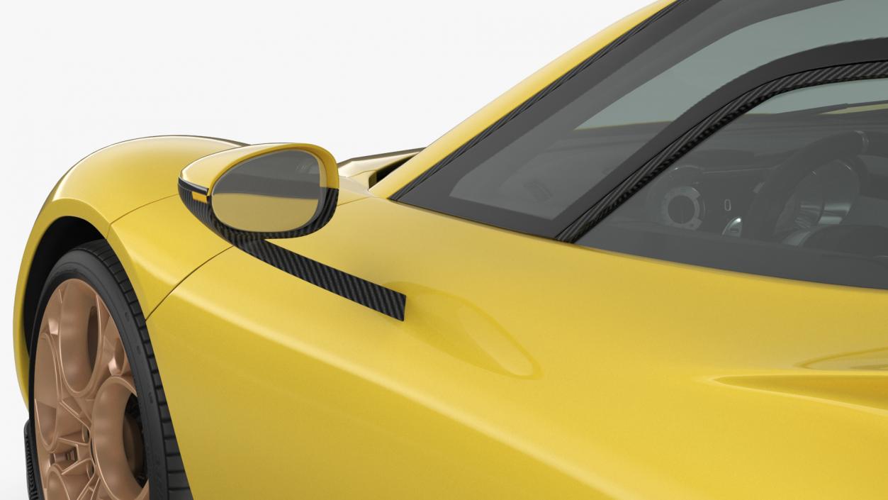 3D Luxury Sports Coupe Concept Yellow 2