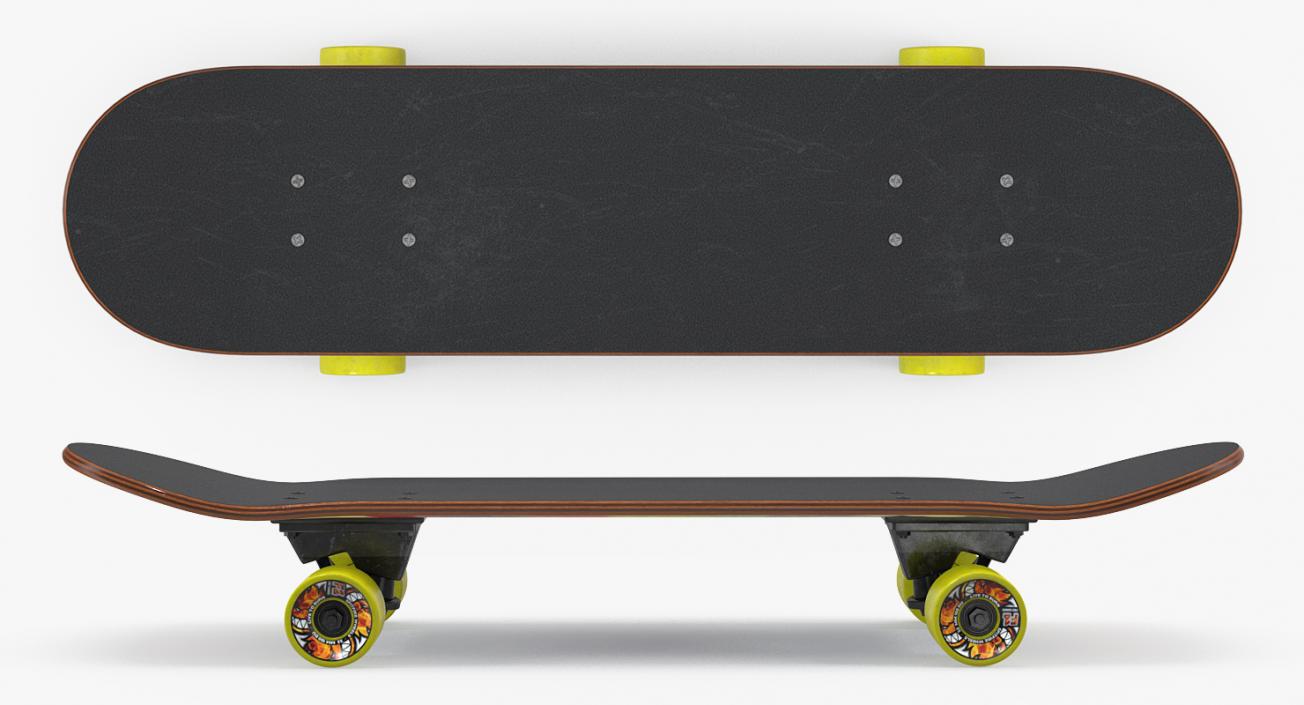 Classic Shape Skateboard 3D model