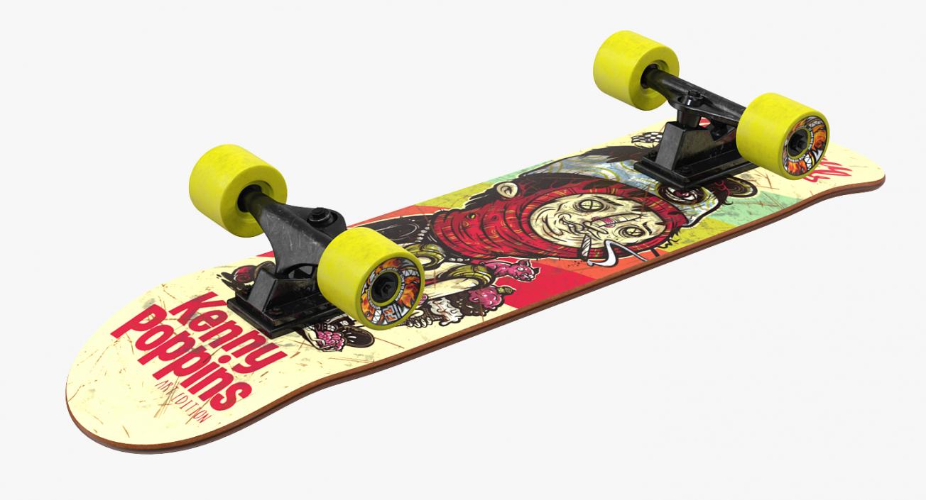 Classic Shape Skateboard 3D model