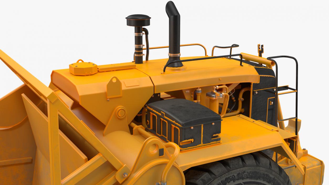 3D model Wheeled Tractor Scraper Dirt Rigged