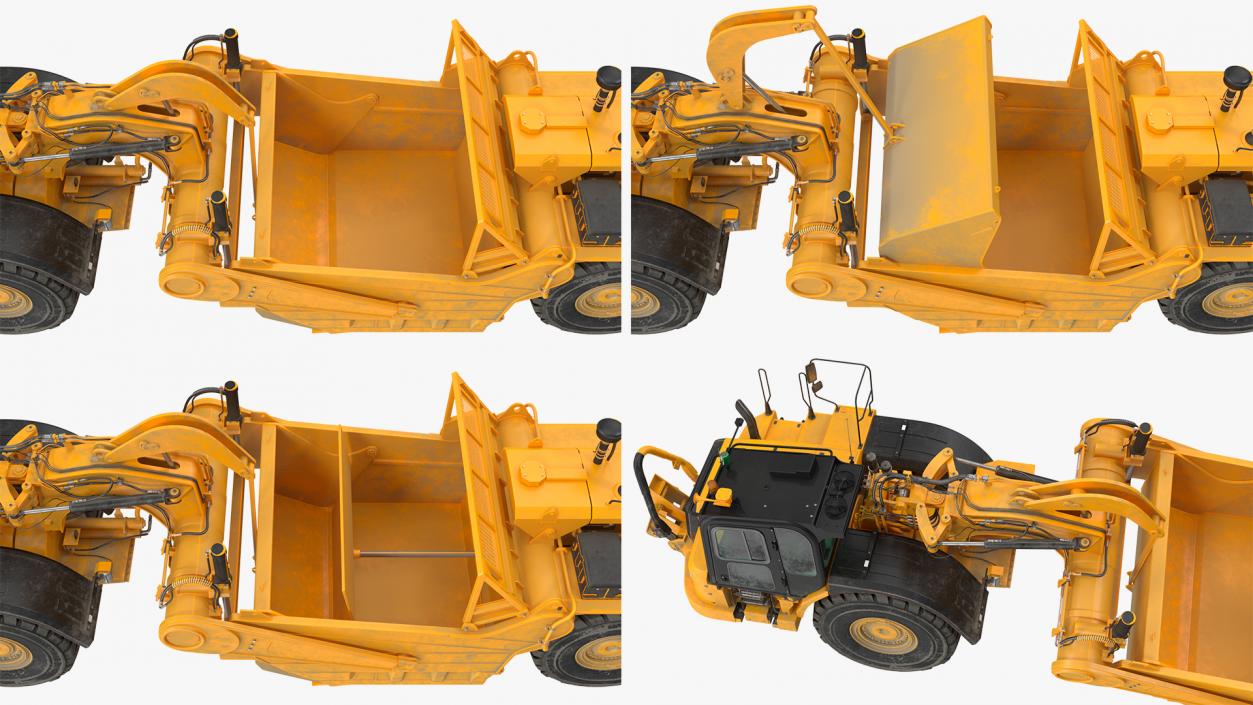 3D model Wheeled Tractor Scraper Dirt Rigged