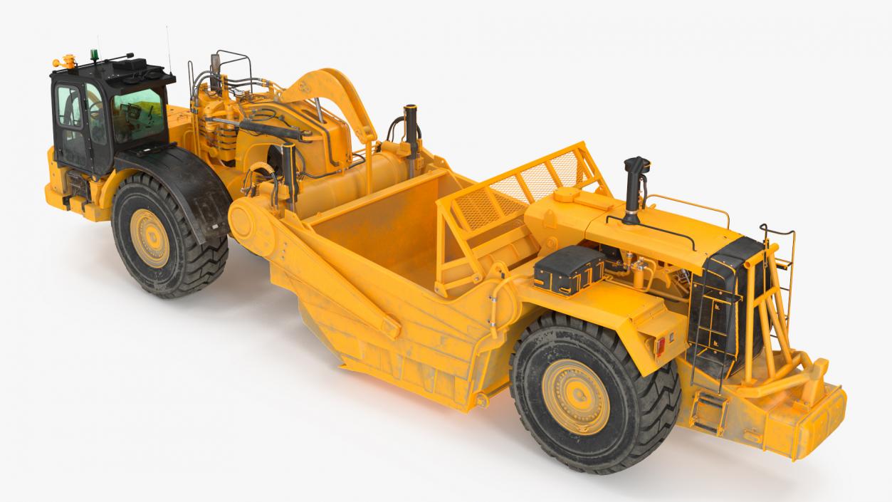 3D model Wheeled Tractor Scraper Dirt Rigged