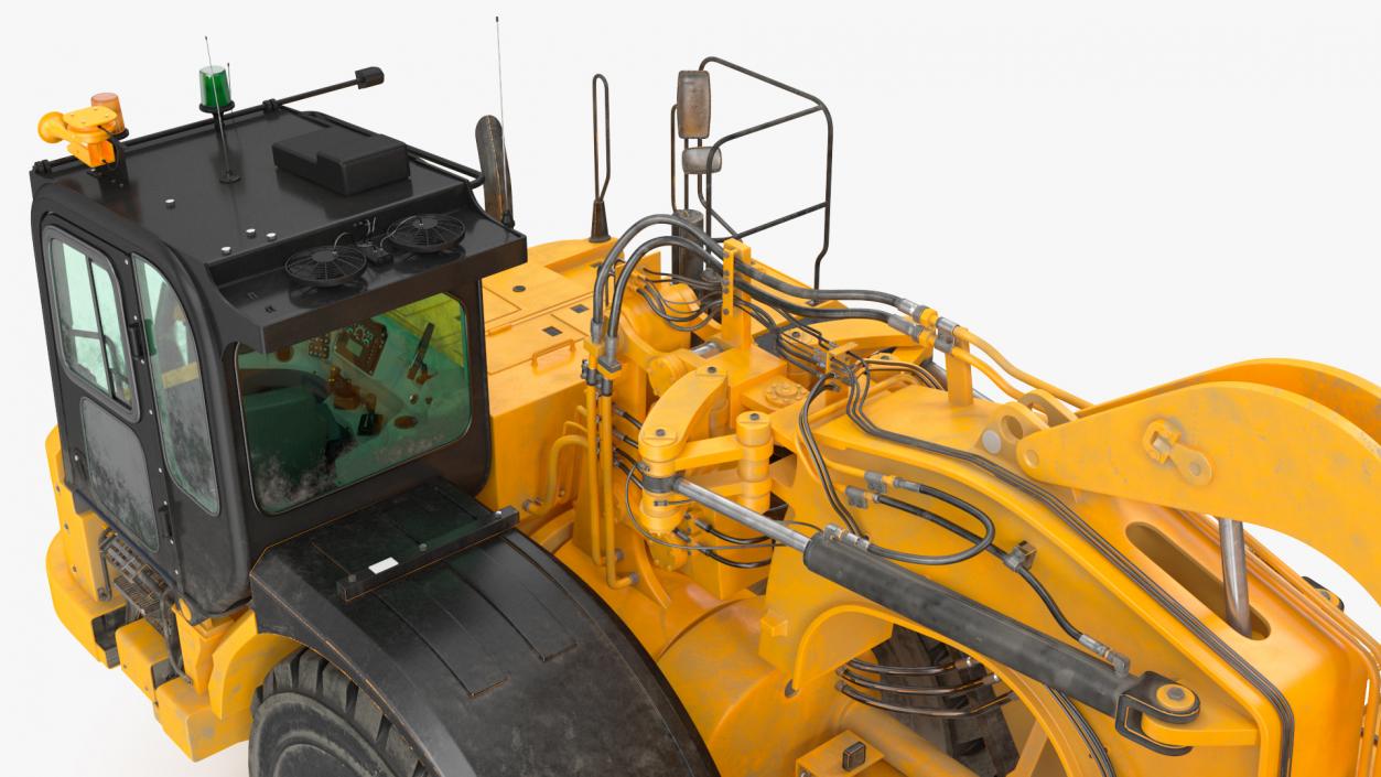 3D model Wheeled Tractor Scraper Dirt Rigged