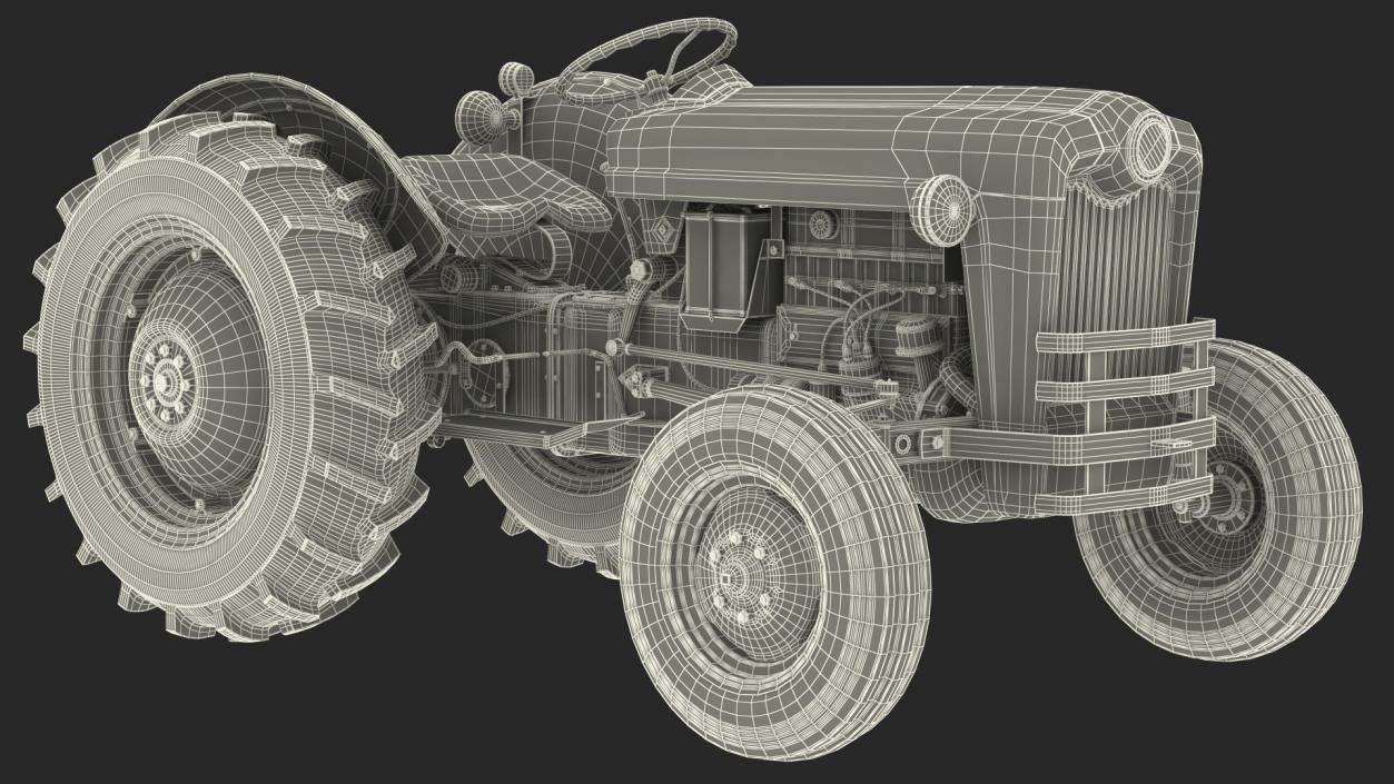 Old Vintage Tractor 3D model