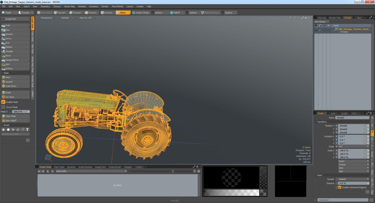 Old Vintage Tractor 3D model