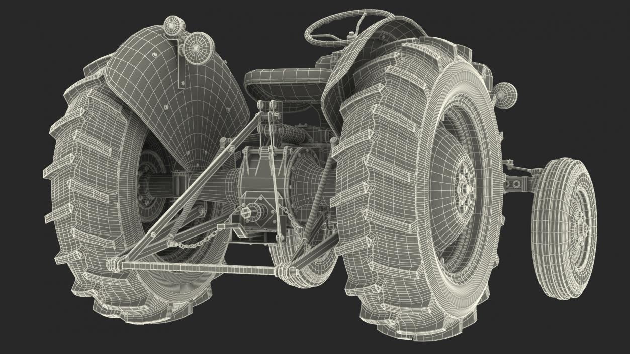 Old Vintage Tractor 3D model