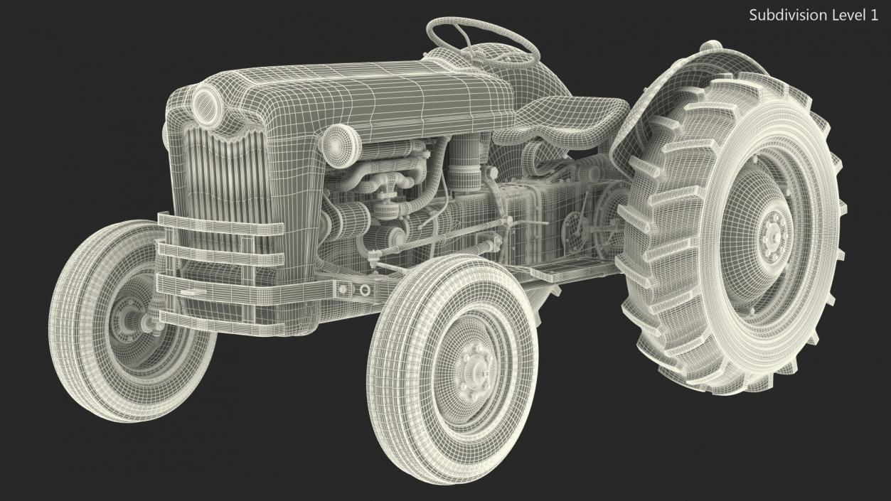 Old Vintage Tractor 3D model