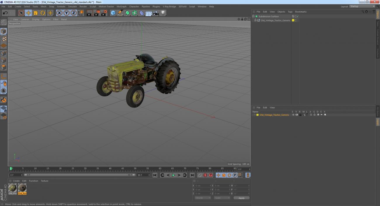 Old Vintage Tractor 3D model