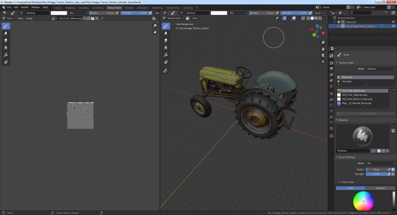 Old Vintage Tractor 3D model