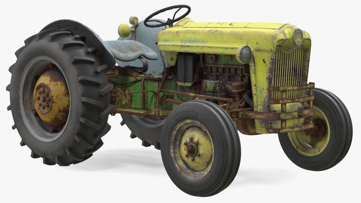 Old Vintage Tractor 3D model