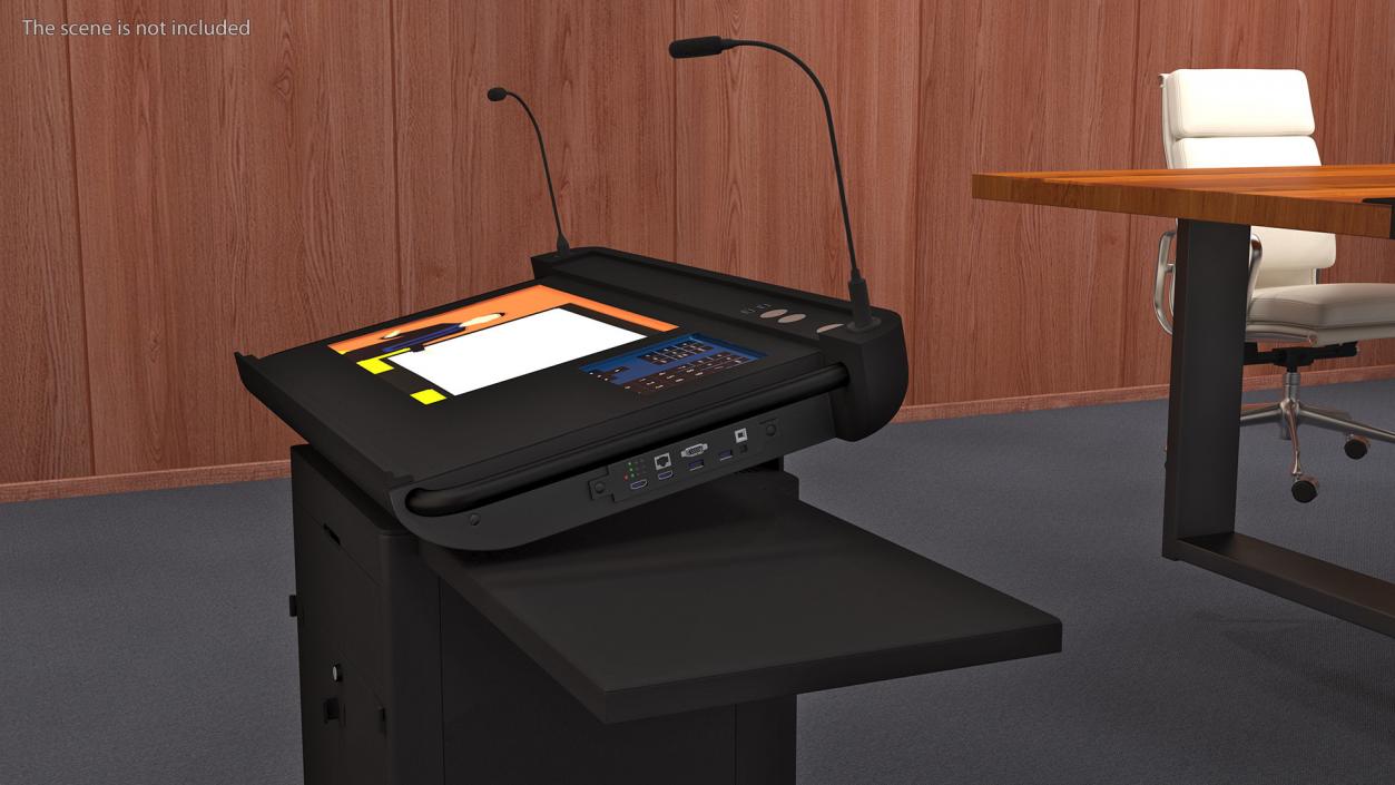 Modern Business Lectern Black 3D model