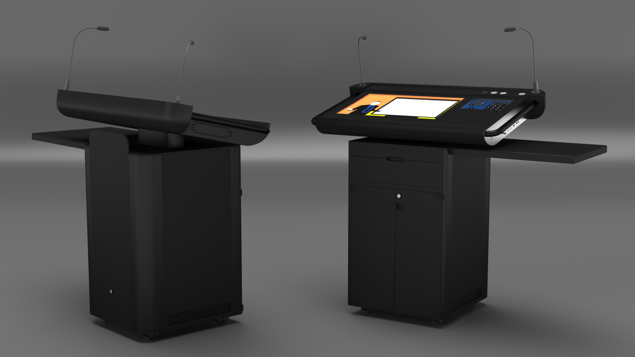 Modern Business Lectern Black 3D model