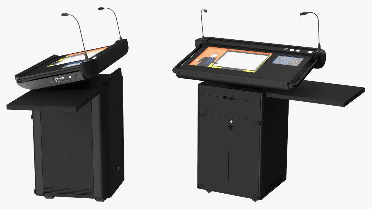 Modern Business Lectern Black 3D model