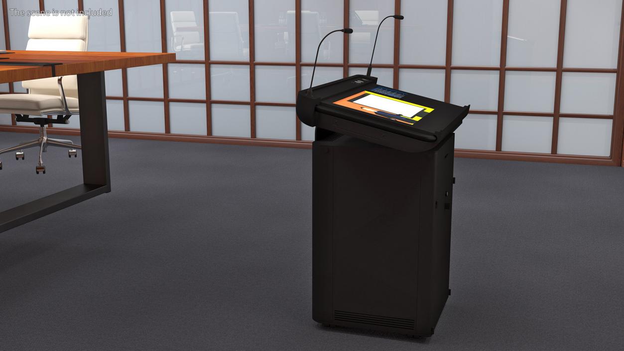 Modern Business Lectern Black 3D model