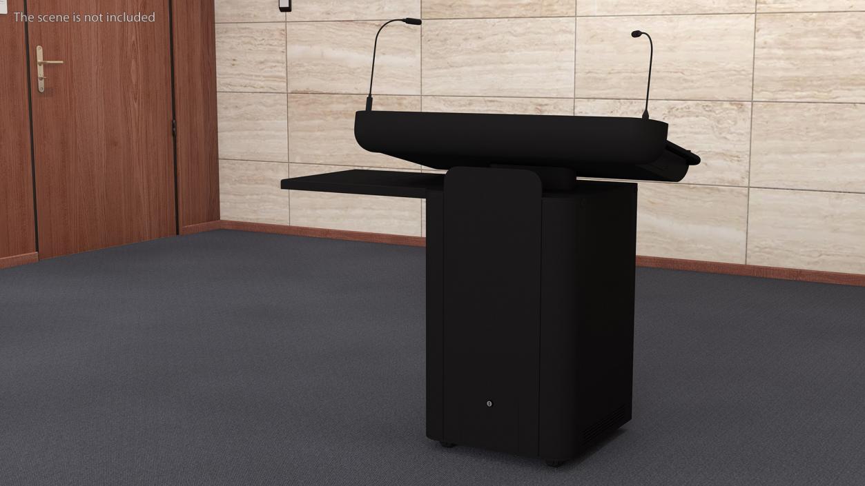 Modern Business Lectern Black 3D model