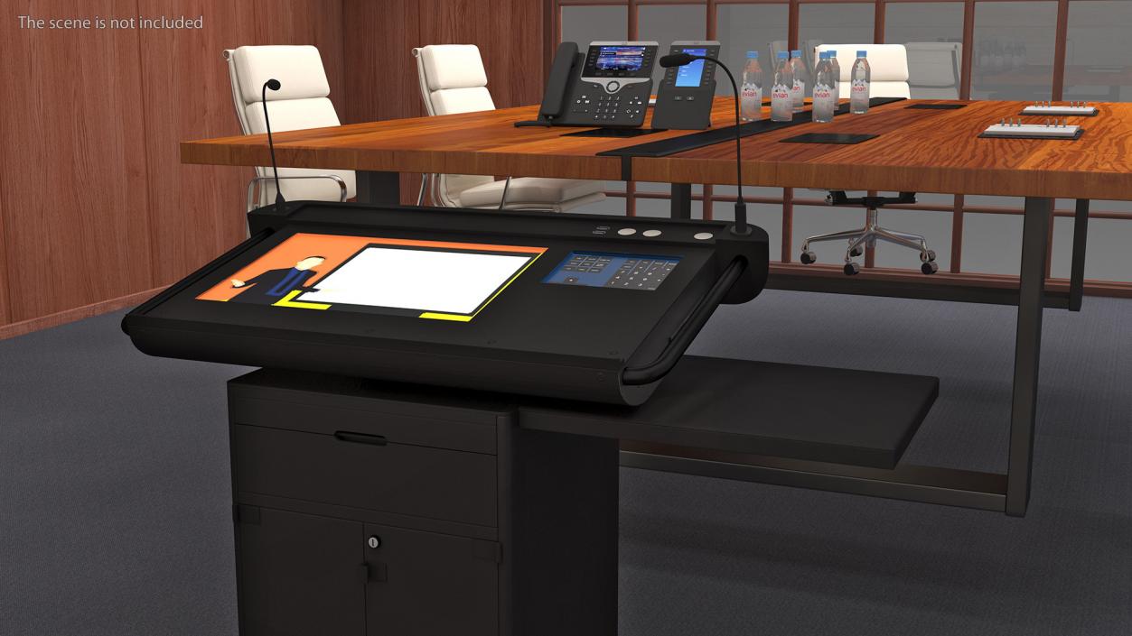 Modern Business Lectern Black 3D model