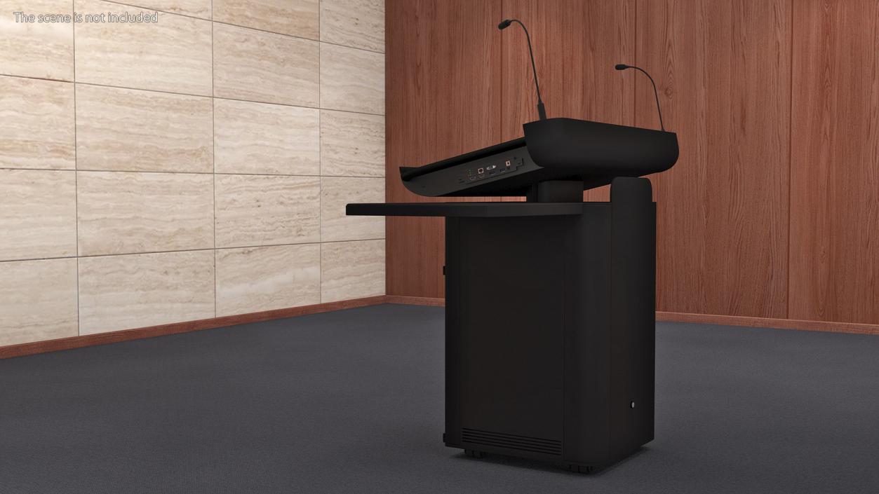 Modern Business Lectern Black 3D model