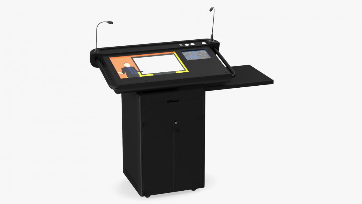 Modern Business Lectern Black 3D model