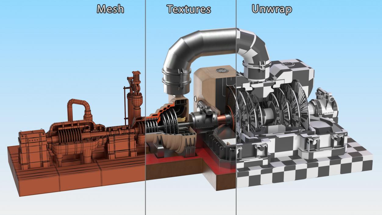 3D model Steam Turbine 2