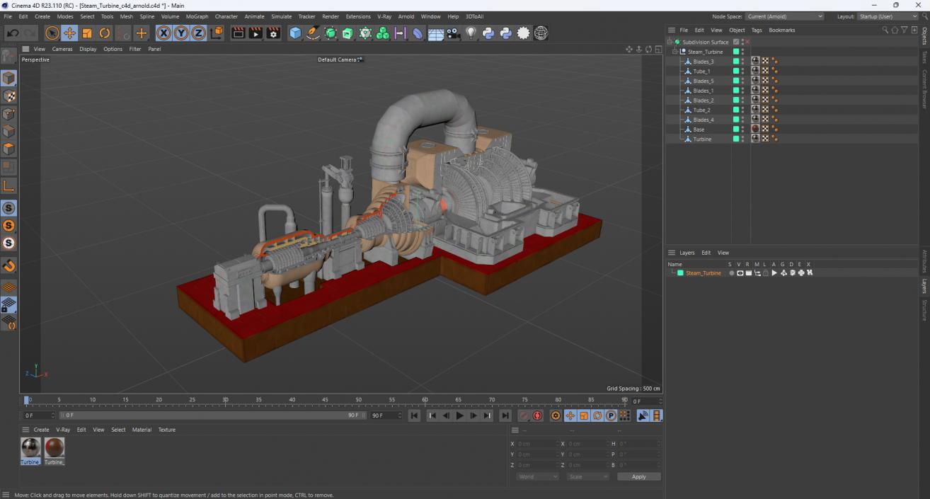 3D model Steam Turbine 2