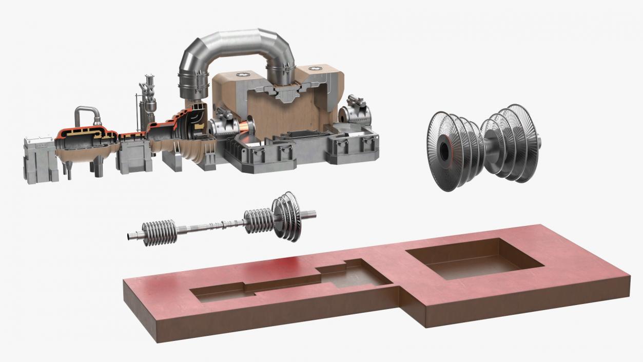 3D model Steam Turbine 2