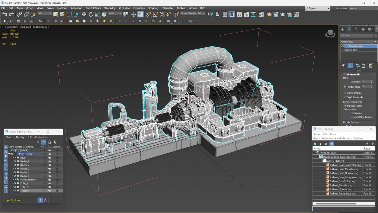 3D model Steam Turbine 2