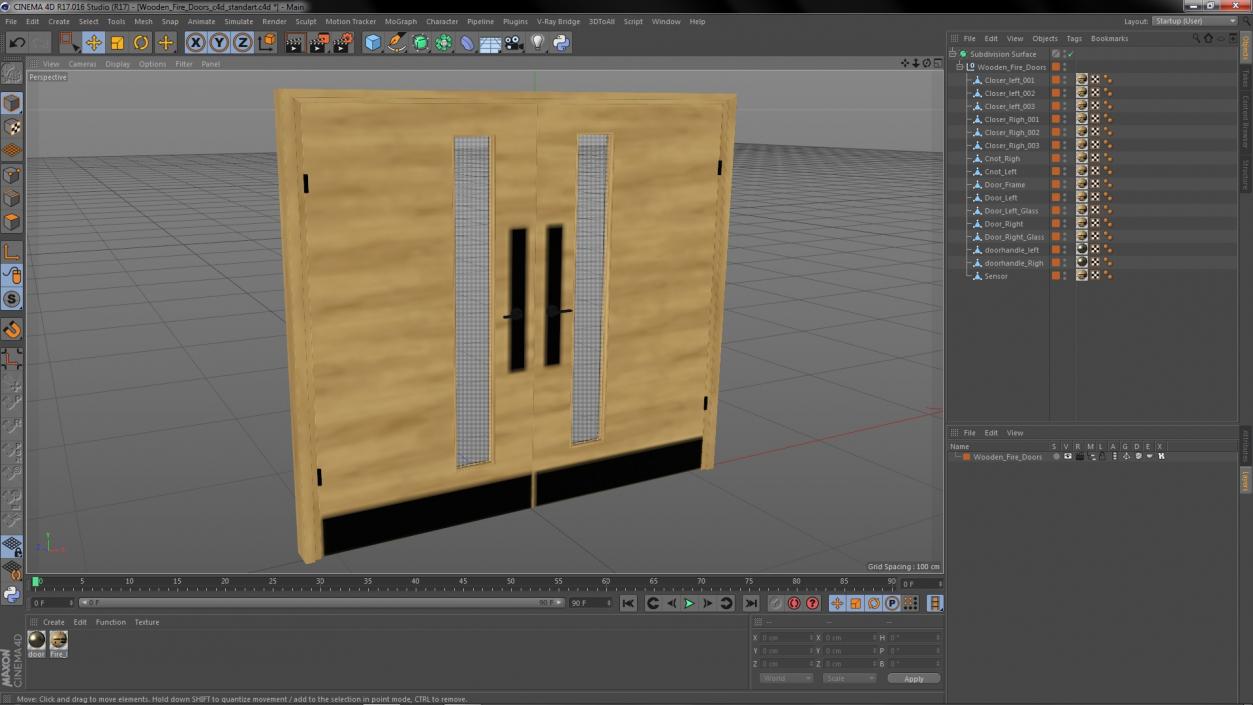 3D model Wooden Fire Doors(1)