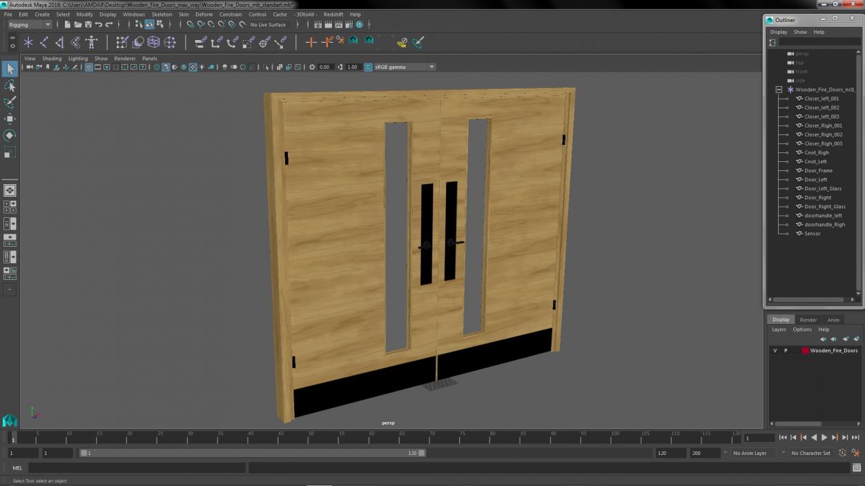 3D model Wooden Fire Doors(1)