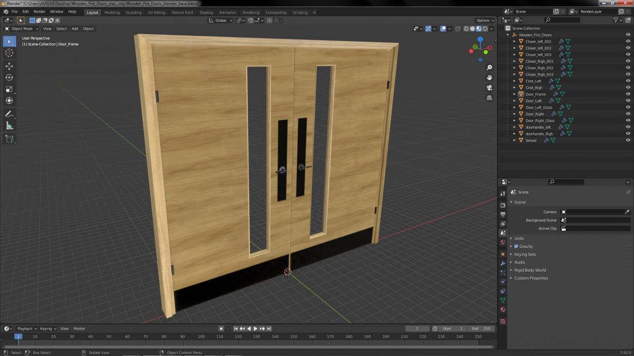 3D model Wooden Fire Doors(1)