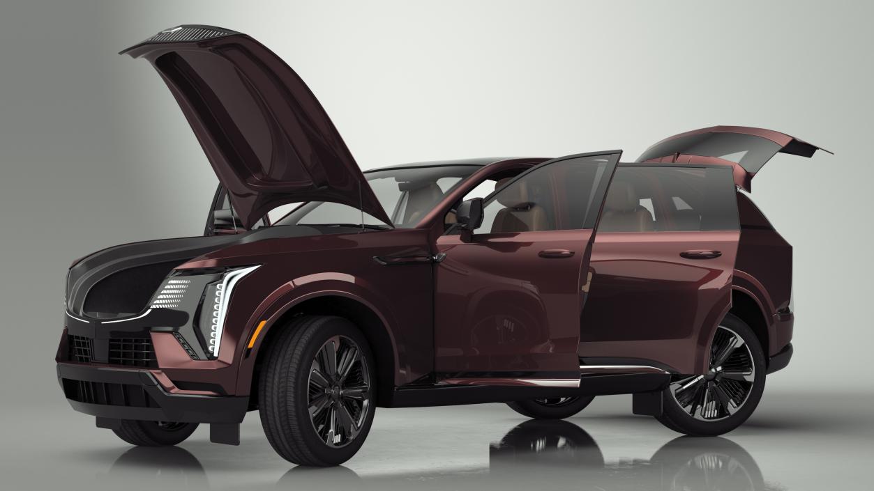 3D Cadillac Escalade IQ EV Black Cherry Tincoat Rigged