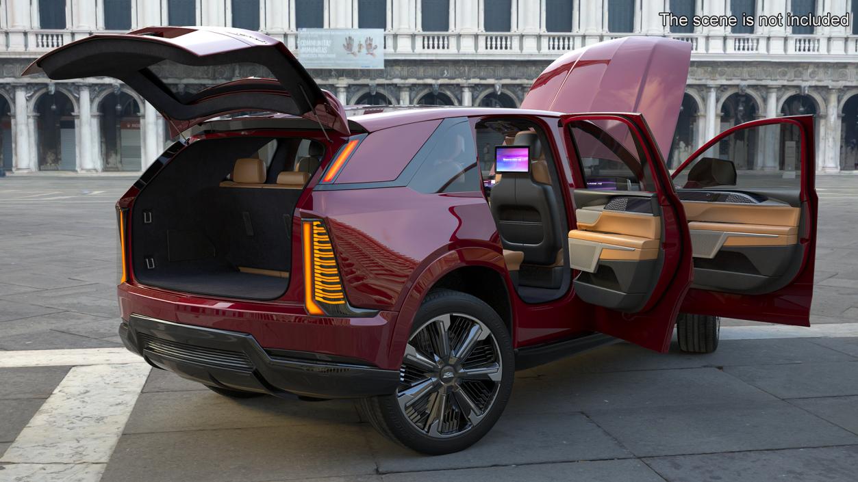 3D Cadillac Escalade IQ EV Black Cherry Tincoat Rigged