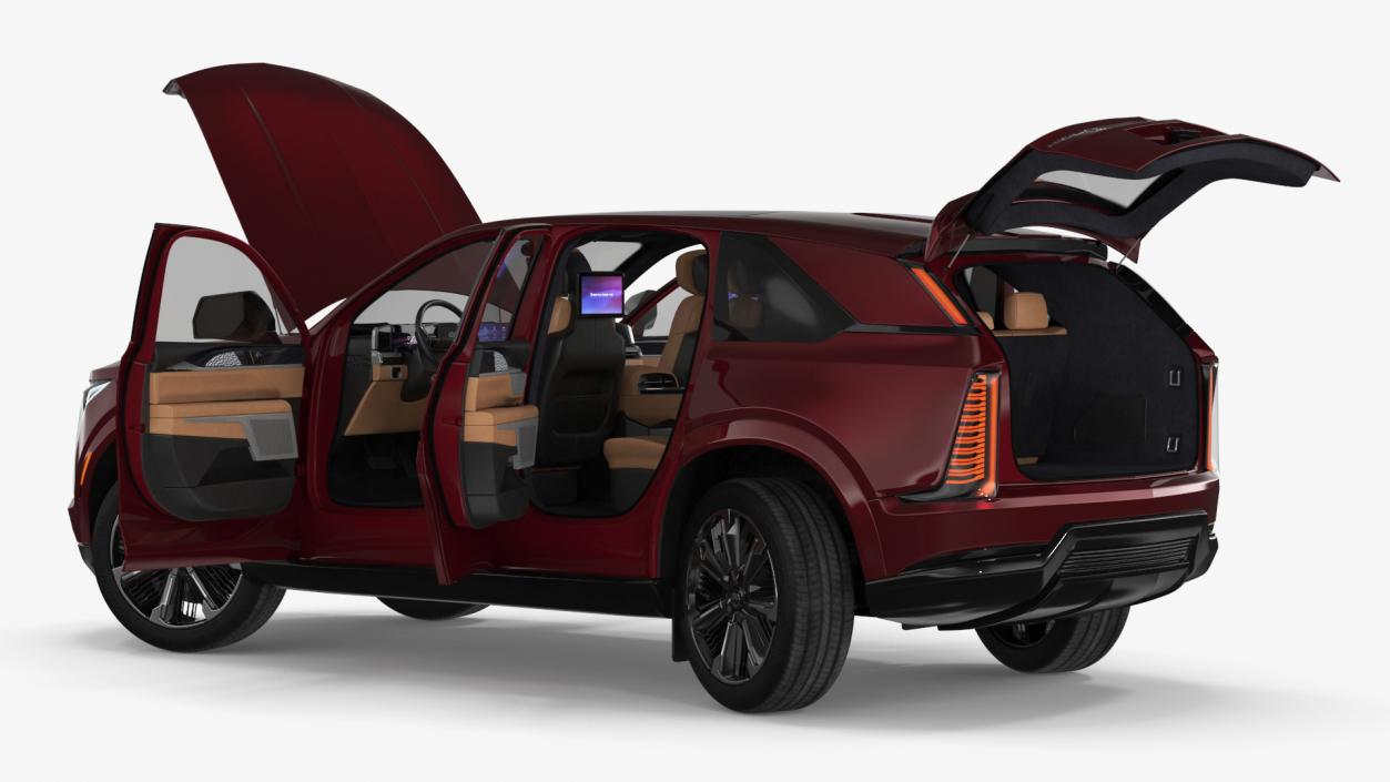 3D Cadillac Escalade IQ EV Black Cherry Tincoat Rigged