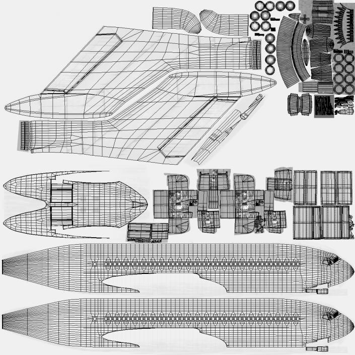 Boeing 727-200 Generic Rigged 3D model