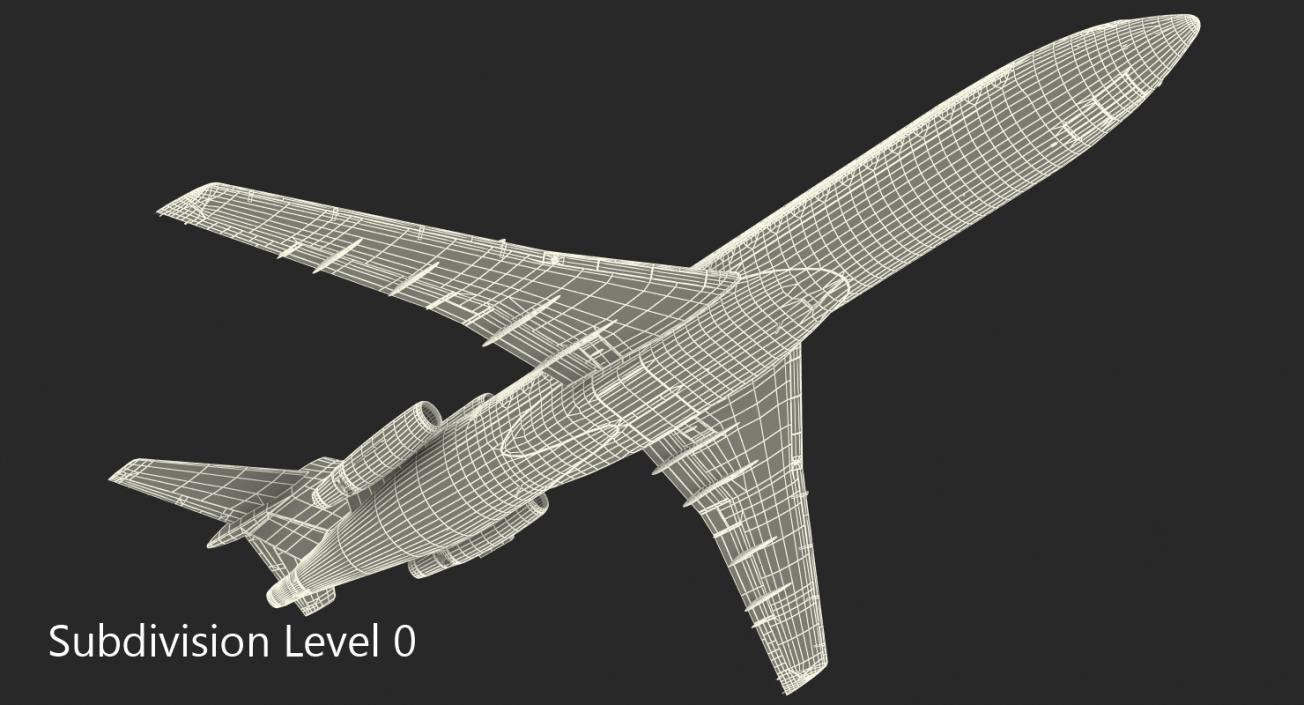 Boeing 727-200 Generic Rigged 3D model