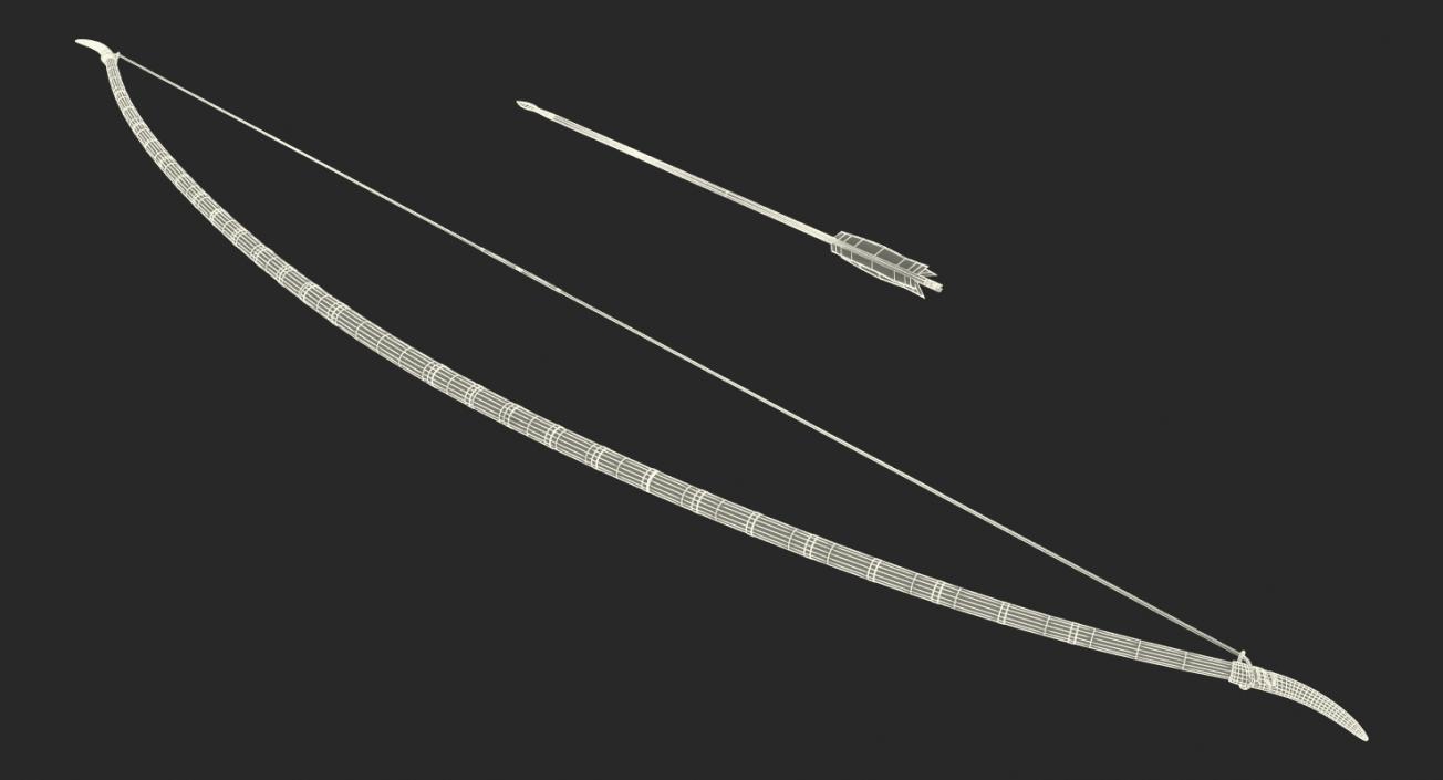 3D model Viking Bow and Arrow