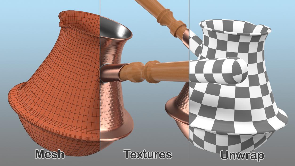 3D model Copper Turkish Coffee Pot